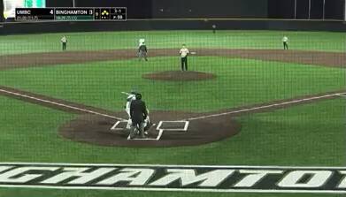 Baseball players in action